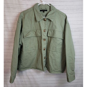 DOWNEAST RAGLAN UTILITY JACKET IN OLIVE KHAKI, SZ XL